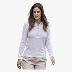 146 - Ladies Luxury LS Stretch Polo