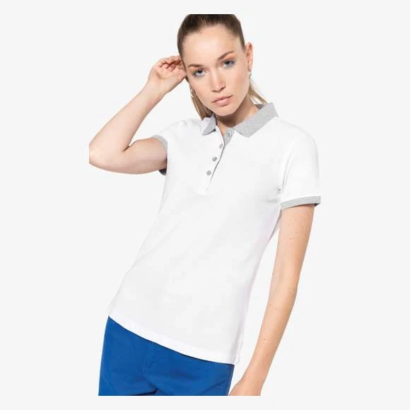 KARIBAN K259 - Polo Piqué Bicolore Femme 1 KARIBAN K259 - Polo Piqué Bicolore Femme