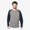 KARIBAN K491 - Sweat-shirt BIO Bicolore Col Rond Manches Raglan Homme
