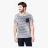 KARIBAN K378 - T-shirt Rayé Marin Avec Poche Manches Courtes