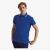 AQ011 - Polo Passepoilé Coupe Classique Homme - Col Contrasté