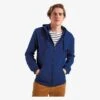 AQ046 - Sweat à Capuche Zippé Homme Délavé Vintage « Coastal » En Mailles Bouclettes