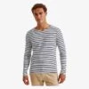 AQ070 - T-shirt Marinière « Coastal » Homme à Manches Longues