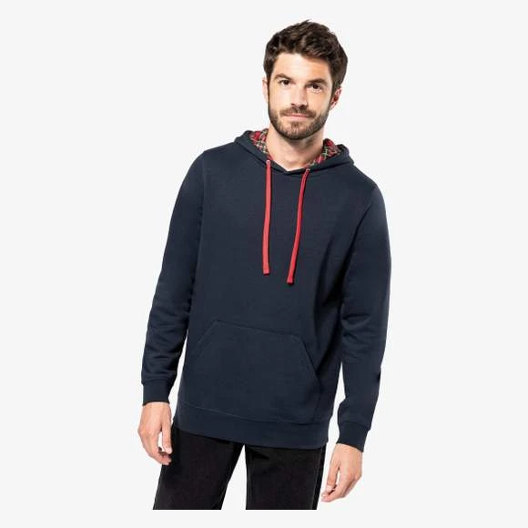 KARIBAN K4013 - Sweat-shirt à Capuche Contrastée à Motifs Unisexe 1 KARIBAN K4013 - Sweat-shirt à Capuche Contrastée à Motifs Unisexe