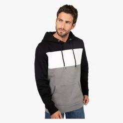 KARIBAN K4016 - Sweat-shirt Tricolore à Capuche Unisexe