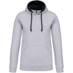 KARIBAN K446 - Sweat à Capuche Bicolore -Nicholson Boutique aHR0cDovL21lZGlhMi5kZXNpZ25wYXJ0bmVyLmZyL2MvcC80ODgwLzQ4ODAtNTQwOC0xLmpwZw