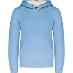 KARIBAN K453 - Sweat-shirt Capuche Contrastée Enfant -Nicholson Boutique aHR0cDovL21lZGlhMi5kZXNpZ25wYXJ0bmVyLmZyL2MvcC82ODUzLzY4NTMtMTMzMS0xLmpwZw