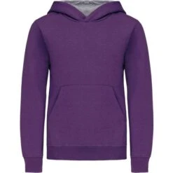 KARIBAN K453 - Sweat-shirt Capuche Contrastée Enfant -Nicholson Boutique aHR0cDovL21lZGlhMi5kZXNpZ25wYXJ0bmVyLmZyL2MvcC82ODUzLzY4NTMtMTcwMDItMS5qcGc