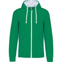 KARIBAN K466 - Sweat-shirt Zippé Capuche Contrastée -Nicholson Boutique aHR0cDovL21lZGlhMi5kZXNpZ25wYXJ0bmVyLmZyL2MvcC84NjI1Lzg2MjUtNTQwNS0xLmpwZw