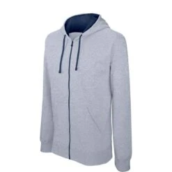 KARIBAN K466 - Sweat-shirt Zippé Capuche Contrastée -Nicholson Boutique aHR0cDovL21lZGlhMi5kZXNpZ25wYXJ0bmVyLmZyL2MvcC84NjI1Lzg2MjUtNTQwOC0xLmpwZw