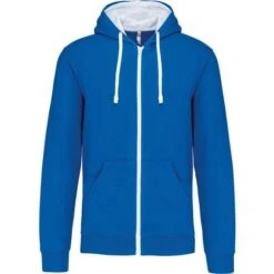 KARIBAN K466 - Sweat-shirt Zippé Capuche Contrastée -Nicholson Boutique aHR0cDovL21lZGlhMi5kZXNpZ25wYXJ0bmVyLmZyL2MvcC84NjI1Lzg2MjUtNTQxMS0xLmpwZw