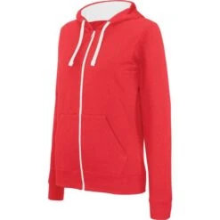 KARIBAN K467 - Sweat-shirt Zippé Capuche Contrastée Femme -Nicholson Boutique aHR0cDovL21lZGlhMi5kZXNpZ25wYXJ0bmVyLmZyL2MvcC84NjI2Lzg2MjYtMTMyNi0xLmpwZw