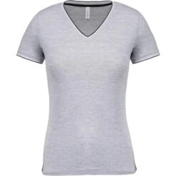 KARIBAN K394 - T-shirt Maille Piquée Col V Femme -Nicholson Boutique aHR0cDovL21lZGlhMi5kZXNpZ25wYXJ0bmVyLmZyL2MvcC8xNDU0MS8xNDU0MS0xNDM3Ni0xLmpwZw