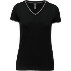 KARIBAN K394 - T-shirt Maille Piquée Col V Femme -Nicholson Boutique aHR0cDovL21lZGlhMi5kZXNpZ25wYXJ0bmVyLmZyL2MvcC8xNDU0MS8xNDU0MS0xNjU5Mi0xLmpwZw