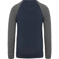 KARIBAN K491 - Sweat-shirt BIO Bicolore Col Rond Manches Raglan Homme -Nicholson Boutique aHR0cDovL21lZGlhMi5kZXNpZ25wYXJ0bmVyLmZyL2MvcC8xNDU1OC8xNDU1OC0xNjYwMC0yLmpwZw