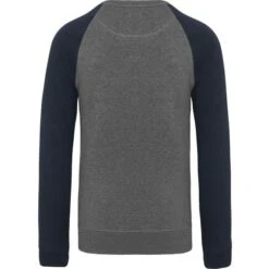 KARIBAN K491 - Sweat-shirt BIO Bicolore Col Rond Manches Raglan Homme -Nicholson Boutique aHR0cDovL21lZGlhMi5kZXNpZ25wYXJ0bmVyLmZyL2MvcC8xNDU1OC8xNDU1OC0xNjYwMS0yLmpwZw
