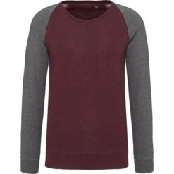 KARIBAN K491 - Sweat-shirt BIO Bicolore Col Rond Manches Raglan Homme -Nicholson Boutique aHR0cDovL21lZGlhMi5kZXNpZ25wYXJ0bmVyLmZyL2MvcC8xNDU1OC8xNDU1OC0xNjYwMi0xLmpwZw