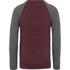 KARIBAN K491 - Sweat-shirt BIO Bicolore Col Rond Manches Raglan Homme -Nicholson Boutique aHR0cDovL21lZGlhMi5kZXNpZ25wYXJ0bmVyLmZyL2MvcC8xNDU1OC8xNDU1OC0xNjYwMi0yLmpwZw