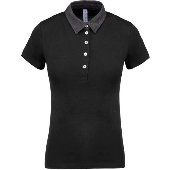 KARIBAN K261 - Polo Jersey Bicolore Femme 2 KARIBAN K261 - Polo Jersey Bicolore Femme – Image 2