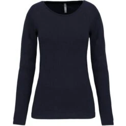 KARIBAN K3017 - T-shirt Col Rond Manches Longues Femme -Nicholson Boutique aHR0cDovL21lZGlhMi5kZXNpZ25wYXJ0bmVyLmZyL2MvcC8xNDUyMS8xNDUyMS0xMjYxLTEuanBn