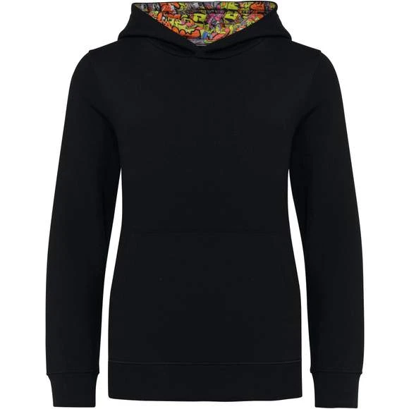 KARIBAN K4014 - Sweat-shirt à Capuche Contrastée à Motifs Enfant Unisexe 2 KARIBAN K4014 - Sweat-shirt à Capuche Contrastée à Motifs Enfant Unisexe – Image 2