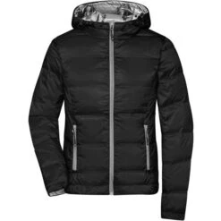 James & Nicholson JN1151 - Ladies´ Hooded Down Jacket -Nicholson Boutique aHR0cDovL21lZGlhMi5kZXNpZ25wYXJ0bmVyLmZyL2MvcC8xNzY3My8xNzY3My0xMDc3NC0xLmpwZw