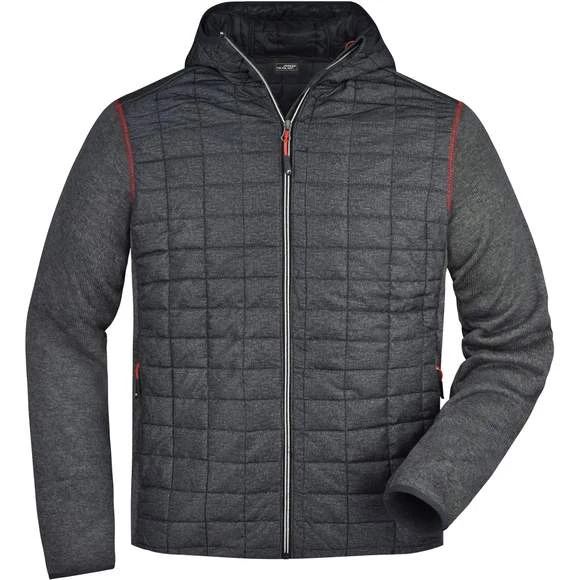 James & Nicholson JN772 - Men´s Knitted Hybrid Jacket 2 James & Nicholson JN772 - Men´s Knitted Hybrid Jacket – Image 2
