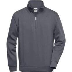 James & Nicholson JN831 - Workwear Half Zip Sweat -Nicholson Boutique aHR0cDovL21lZGlhMi5kZXNpZ25wYXJ0bmVyLmZyL2MvcC8xNzc1MS8xNzc1MS0xMDc2OS0xLmpwZw