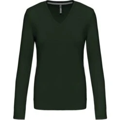 KARIBAN K382 - T-shirt Col V Manches Longues Femme -Nicholson Boutique aHR0cDovL21lZGlhMi5kZXNpZ25wYXJ0bmVyLmZyL2MvcC8zNjMyLzM2MzItMTI1OC0xLmpwZw