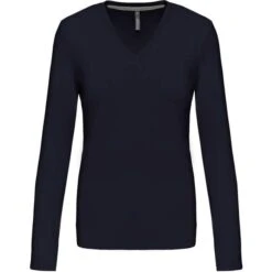 KARIBAN K382 - T-shirt Col V Manches Longues Femme -Nicholson Boutique aHR0cDovL21lZGlhMi5kZXNpZ25wYXJ0bmVyLmZyL2MvcC8zNjMyLzM2MzItMTI2MS0xLmpwZw