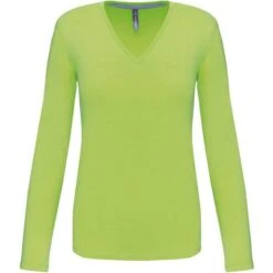 KARIBAN K382 - T-shirt Col V Manches Longues Femme -Nicholson Boutique aHR0cDovL21lZGlhMi5kZXNpZ25wYXJ0bmVyLmZyL2MvcC8zNjMyLzM2MzItMTM0MC0xLmpwZw